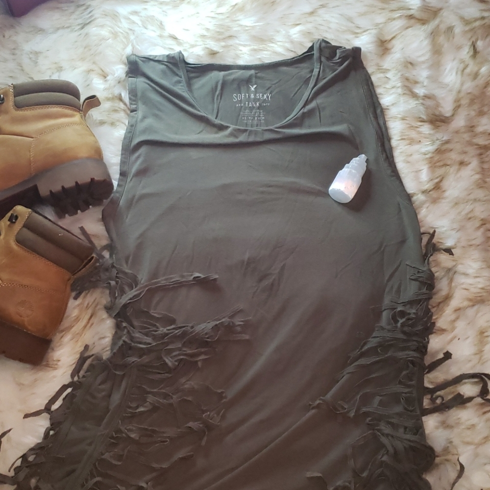 Olive Green Soft and Sexy Tank Top